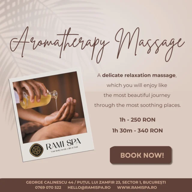 Aromatherapy Massage is one of the ideal massages for cold weather. 🥰

📞 +40 769 070 522 
📩 hello@ramispa.ro
📍 RaMi Spa 1 - George Călinescu 44A, Sector 1, București 
📍 RaMi Spa 2 - Puțul lui Zamfir 23, Sector 1, București 

#masajbucuresti #massagebucharest #balinesemassage #masajbalinez #masajbalinezbucuresti