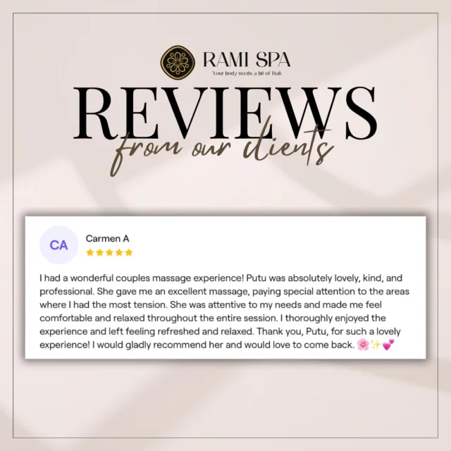 📞 +40 769 070 522 
📩 hello@ramispa.ro
📍 RaMi Spa 1 - George Călinescu 44A, Sector 1, București 
📍 RaMi Spa 2 - Puțul lui Zamfir 23, Sector 1, București 

#masajbucuresti #massagebucharest #balinesemassage #masajbalinez #masajbalinezbucuresti